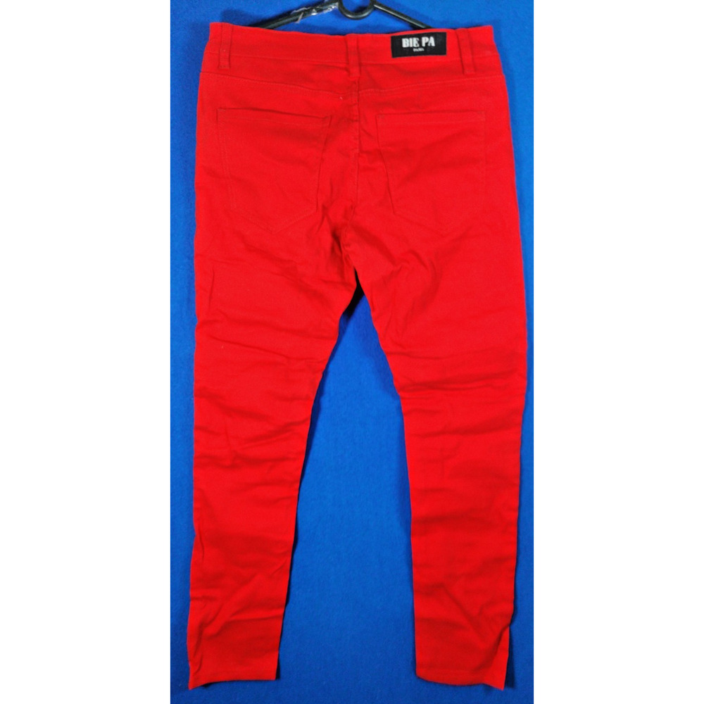 Bie Pa Paris Red Denim Jeans Women's Size 33 Embroidered Phoenix Floral Slim - Picture 6 of 15